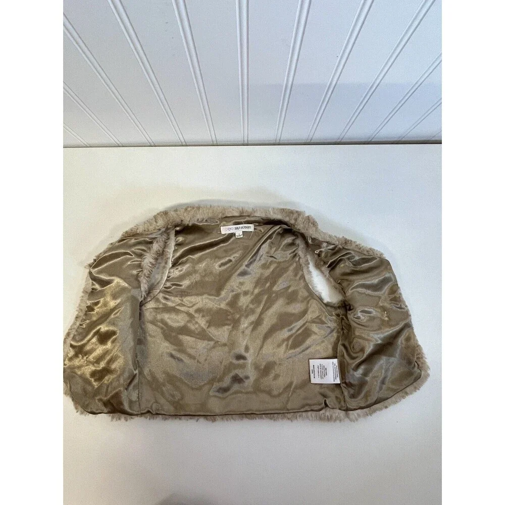Girls Childrens Faux Fur Fashion Vest by Self Esteem. Size 4. Brown/Sable Color,